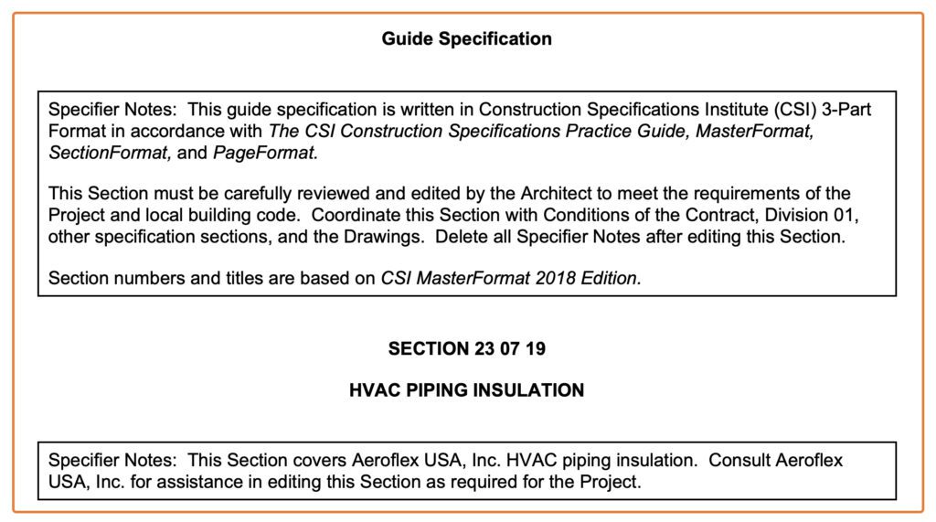insulation specifications